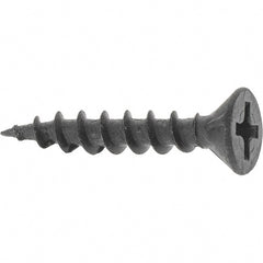 Buildex - #8, 1" OAL, Phillips Drive Flat Head, Steel Drywall Screws - Black Oxide Finish, Grade 2 - Exact Tooling
