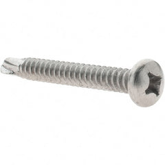 Value Collection - #14, Pan Head, Phillips Drive, 2" Length Under Head, #3 Point, Self Drilling Screw - Grade 410 Stainless Steel - Exact Tooling