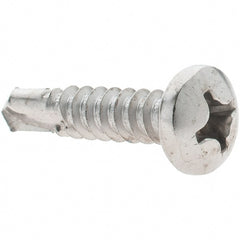 Value Collection - #12, Pan Head, Phillips Drive, 1" Length Under Head, #3 Point, Self Drilling Screw - Grade 410 Stainless Steel - Exact Tooling