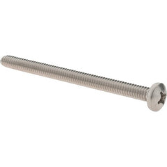 Value Collection - 1/4-20 UNC, 3-1/2" Length Under Head Phillips Drive Machine Screw - Pan Head, Grade 18-8 Stainless Steel, Uncoated, Without Washer - Exact Tooling