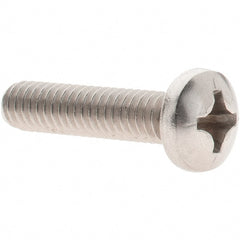 Value Collection - #12-24 UNC, 1" Length Under Head Phillips Drive Machine Screw - Pan Head, Grade 18-8 Stainless Steel, Uncoated, Without Washer - Exact Tooling