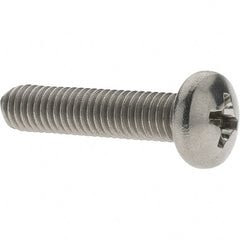 Value Collection - #10-32 UNF, 7/8" Length Under Head Phillips Drive Machine Screw - Pan Head, Grade 18-8 Stainless Steel, Uncoated, Without Washer - Exact Tooling