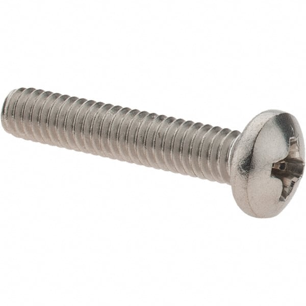 Value Collection - #8-32 UNC, 7/8" Length Under Head Phillips Drive Machine Screw - Pan Head, Grade 18-8 Stainless Steel, Uncoated, Without Washer - Exact Tooling