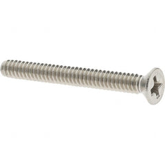 Value Collection - #4-40 UNC, 1" OAL Phillips Drive Machine Screw - Flat Head, Grade 18-8 Stainless Steel, Uncoated, Without Washer - Exact Tooling