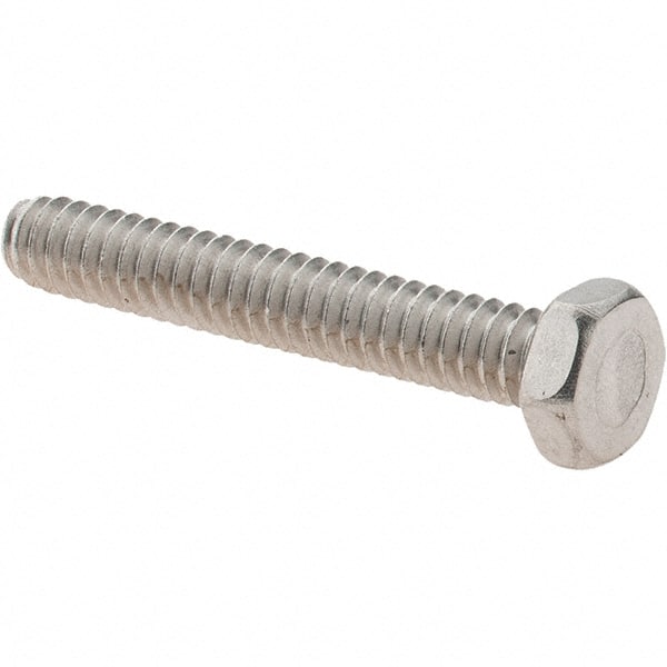 Value Collection - #10-24 UNC, 1-1/4" Length Under Head Hex Drive Machine Screw - Hex Head, Grade 18-8 Stainless Steel, Uncoated, Without Washer - Exact Tooling