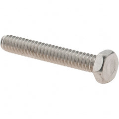 Value Collection - #10-24 UNC, 1-1/4" Length Under Head Hex Drive Machine Screw - Hex Head, Grade 18-8 Stainless Steel, Uncoated, Without Washer - Exact Tooling