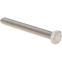 Value Collection - #8-32 UNC, 1-1/2" Length Under Head Hex Drive Machine Screw - Hex Head, Grade 18-8 Stainless Steel, Uncoated, Without Washer - Exact Tooling