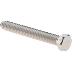 Value Collection - #8-32 UNC, 1-1/4" Length Under Head Hex Drive Machine Screw - Hex Head, Grade 18-8 Stainless Steel, Uncoated, Without Washer - Exact Tooling