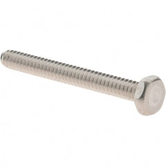 Value Collection - #6-32 UNC, 1-1/4" Length Under Head Hex Drive Machine Screw - Hex Head, Grade 18-8 Stainless Steel, Uncoated, Without Washer - Exact Tooling