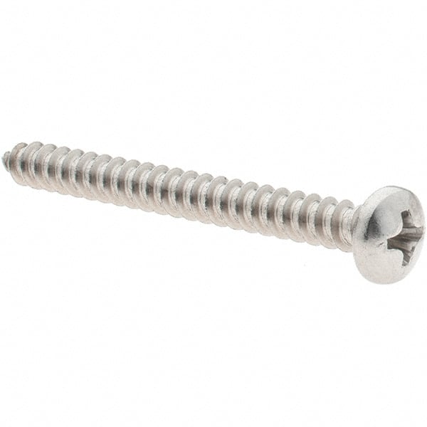 Value Collection - #8 Pan Head Phillips Sheet Metal Screw - Stainless Steel, 1-3/4" Length Under Head, Grade 18-8 - Exact Tooling