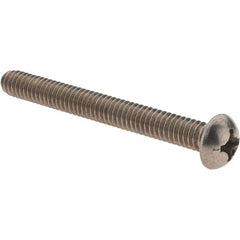 Value Collection - #12-24 UNC, 2" Length Under Head Phillips Drive Machine Screw - Round Head, Grade 18-8 Stainless Steel, Uncoated, Without Washer - Exact Tooling