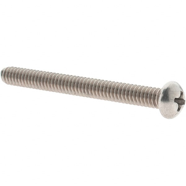 Value Collection - #10-24 UNC, 2" Length Under Head Phillips Drive Machine Screw - Round Head, Grade 18-8 Stainless Steel, Uncoated, Without Washer - Exact Tooling