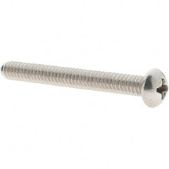 Value Collection - #10-24 UNC, 1-3/4" Length Under Head Phillips Drive Machine Screw - Round Head, Grade 18-8 Stainless Steel, Uncoated, Without Washer - Exact Tooling