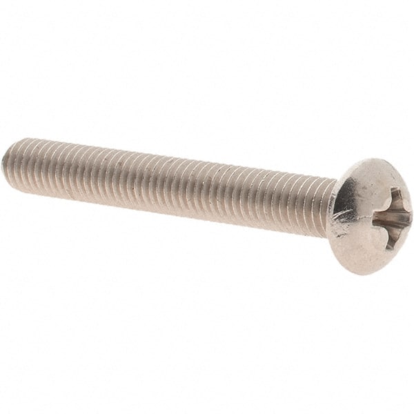 Value Collection - #10-32 UNF, 1-1/2" Length Under Head Phillips Drive Machine Screw - Round Head, Grade 18-8 Stainless Steel, Uncoated, Without Washer - Exact Tooling