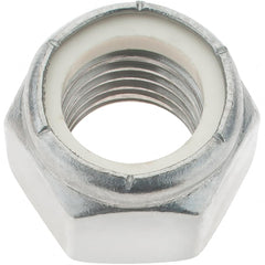 Value Collection - 1-8 UNC 18-8 Hex Lock Nut with Nylon Insert - 1-7/16" Width Across Flats, 1-3/64" High - Exact Tooling