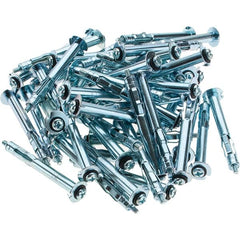 Value Collection - 1/8" Diam, 2-1/2" Long, 1/4 to 1/2" Thick, Sleeve Drywall & Hollow Wall Anchor - Steel, Use with Concrete/Masonry, Drywall & Plywood - Exact Tooling