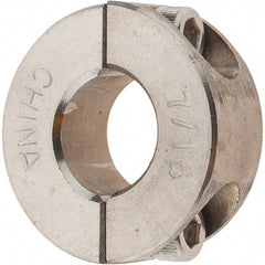 Value Collection - 7/16" Bore, Stainless Steel, Two Piece Shaft Collar - 15/16" Outside Diam, 3/8" Wide - Exact Tooling