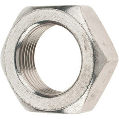 Value Collection - 1-14 UNC Stainless Steel Right Hand Hex Jam Nut - 1-1/2" Across Flats, 35/64" High - Exact Tooling