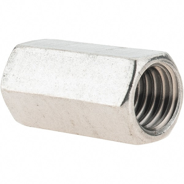 Value Collection - 1/2-13 UNC, 1-1/4" OAL Stainless Steel Standard Coupling Nut - 5/8" Width Across Flats - Exact Tooling