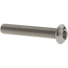 Value Collection - #10-32 UNF Hex Socket Drive, Button Screw - Grade 18.8 Stainless Steel, Fully Threaded, 1-1/4" Length Under Head - Exact Tooling