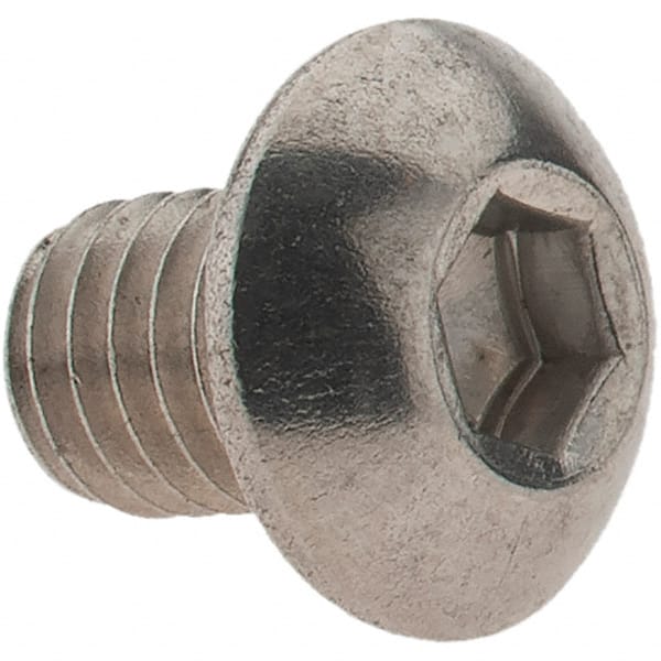 Value Collection - #10-32 UNF Hex Socket Drive, Button Screw - Grade 18-8 Stainless Steel, 1/4" Length Under Head - Exact Tooling