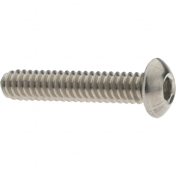 Value Collection - #10-24 UNC Hex Socket Drive, Button Screw - Grade 18-8 Stainless Steel, 1" Length Under Head - Exact Tooling