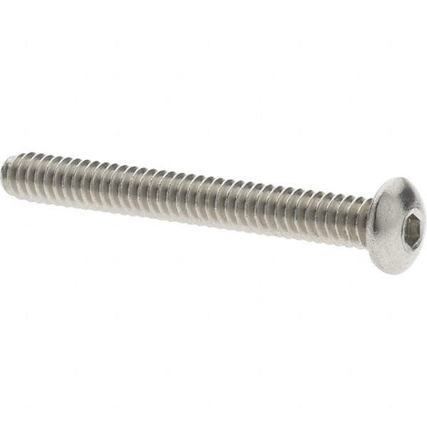 Value Collection - #4-40 UNC Hex Socket Drive, Button Screw - Grade 18.8 Stainless Steel, Fully Threaded, 1" Length Under Head - Exact Tooling