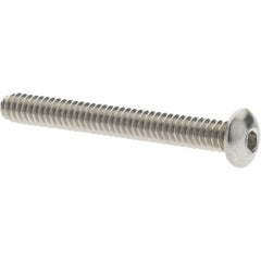 Value Collection - #4-40 UNC Hex Socket Drive, Button Screw - Grade 18.8 Stainless Steel, Fully Threaded, 1" Length Under Head - Exact Tooling