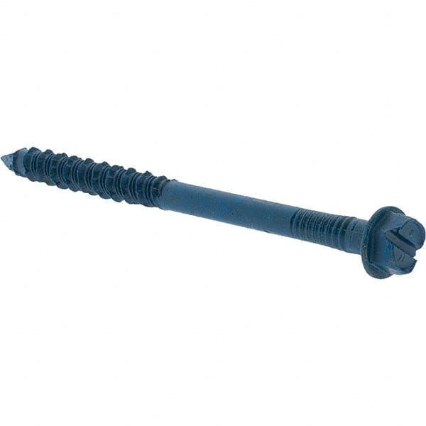 Value Collection - 1/4" Diam, 3-1/4" Length Under Head, Hex Drive, Concrete Screw & Masonry Fastener - Steel, Includes Drill Bit - Exact Tooling