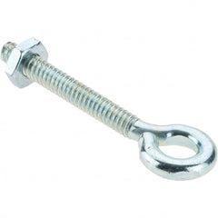 Value Collection - #10-24, Zinc-Plated Finish, Steel Wire Turned Eye Bolt - 1-3/16" Thread Length, 9/32" ID, 1-7/16" Shank Length - Exact Tooling