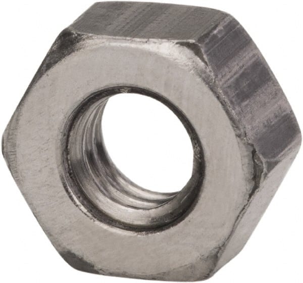 Value Collection - 9/16-12 UNC Steel Right Hand Hex Nut - 7/8" Across Flats, 0.496" High, Zinc Clear Finish - Exact Tooling