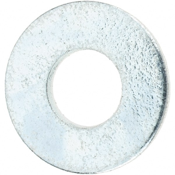 Value Collection - #10 Screw, Steel SAE Flat Washer - 7/32" ID x 1/2" OD, 3/64" Thick, Zinc-Plated Finish - Exact Tooling