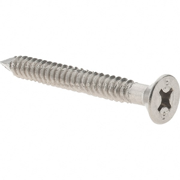 Value Collection - 1/4" Diam, 2-1/4" OAL, Phillips Drive, Concrete Screw & Masonry Fastener - Stainless Steel, Includes Drill Bit - Exact Tooling