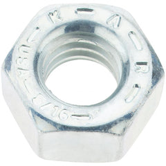 Value Collection - 5/16-18 UNC Steel Right Hand Hex Nut - 1/2" Across Flats, 17/64" High, Zinc Yellow Dichromate Finish - Exact Tooling