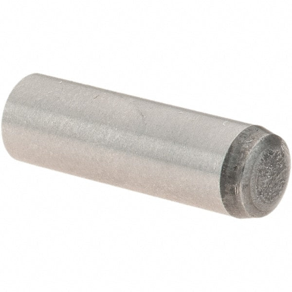 Value Collection - 6mm Diam x 20mm Pin Length Grade 8 Alloy Steel Precision Dowel Pin - Bright Finish, 1 Rounded End - Exact Tooling