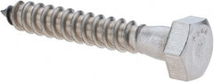 Value Collection - 5/16 Screw, 2" Length Under Head, Stainless Steel, Hex Head Lag Screw - Uncoated, Grade 18-8 - Exact Tooling