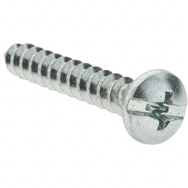 Value Collection - #10 Pan Head Slotted Phillips Sheet Metal Screw - Steel, 1-1/4" Length Under Head, Grade 2 - Exact Tooling