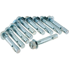 Value Collection - 1/2" Diam, 3-1/2" OAL, Wedge Expansion Concrete Anchor - Steel, Zinc-Plated Finish, Hex Head - Exact Tooling