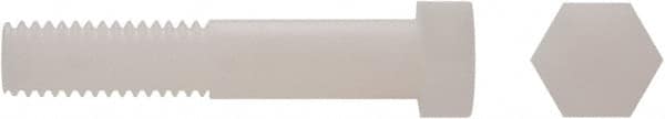 Electro Hardware - 1/2-13, 1-3/4" Long Hex Head Cap Screw - Partially Threaded, Grade 6/6 Nylon, Uncoated - Exact Tooling