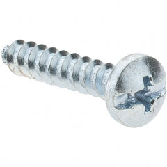Value Collection - #10 Pan Head Slotted Phillips Sheet Metal Screw - Steel, 1" Length Under Head, Grade 2 - Exact Tooling