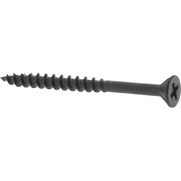 Buildex - #8, 2" OAL, Phillips Drive Flat Head, Steel Drywall Screws - Black Oxide Finish, Grade 2 - Exact Tooling