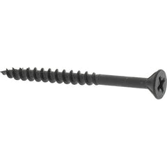 Buildex - #8, 2" OAL, Phillips Drive Flat Head, Steel Drywall Screws - Black Oxide Finish, Grade 2 - Exact Tooling