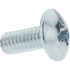 Made in USA - 5/16-18 UNC, 3/4" Length Under Head Phillips Drive Machine Screw - Truss Head, Grade 2 Steel, Zinc-Plated Finish, Without Washer - Exact Tooling