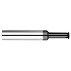 0.0980″ Cutter Diameter × 0.5000″ (1/2″) Reach Carbide Single Form #6 Thread Milling Cutter, 4 Flutes, Amorphous Diamond Coated - Exact Tooling