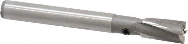 Made in USA - 9/32" Diam, 1/4" Shank, Diam, 4 Flutes, Straight Shank, Interchangeable Pilot Counterbore - Exact Tooling