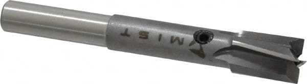 Made in USA - 11/32" Diam, 1/4" Shank, Diam, 4 Flutes, Straight Shank, Interchangeable Pilot Counterbore - Exact Tooling