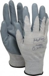 Ansell - Size XL (10) Nitrile Coated X-Static Yarn General Protection Work Gloves - For Static Control, Palm & Fingers Coated, Knit Wrist Cuff, Full Fingered, Gray, Paired - Exact Tooling