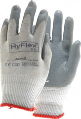 Ansell - Size S (7) Nitrile Coated X-Static Yarn General Protection Work Gloves - For Static Control, Palm & Fingers Coated, Knit Wrist Cuff, Full Fingered, Gray, Paired - Exact Tooling