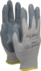 Ansell - Size M (8) Nitrile Coated X-Static Yarn General Protection Work Gloves - For Static Control, Palm & Fingers Coated, Knit Wrist Cuff, Full Fingered, Gray, Paired - Exact Tooling