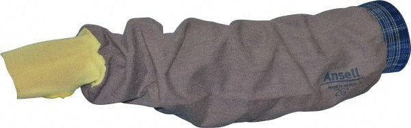 Ansell - Size Universal, Brown Kevlar Welding Sleeve - 26" Long Sleeve, Elastic Opening at Both Ends, Made with Thumb Hole - Exact Tooling